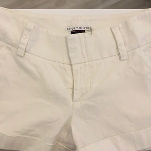 Alice and Olivia linen iridescent Cady shorts